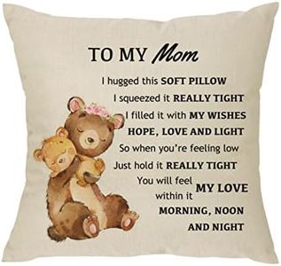 to My Mom Pillowcase Gift,Funny Mother's Day Mommy Mama Nana Pillow Cover for Birthday Christmas Mother Gift from Daughter from Son Cushion Cover 18"x 18"