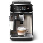 Philips 2300 Series Fully Automatic Espresso Machine - 4 Beverages, Modern colour touch screen display, LatteGo milk system, SilentBrew, 100% Ceramic Grinder, AquaClean Filter. Matte Black(EP2336/40)