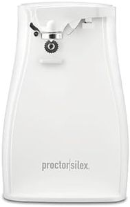 Proctor Silex Power Electric Automatic Can Opener for Kitchen with Knife Sharpener, Twist-off Easy-Clean Lever, Cord Storage, White (75224G)