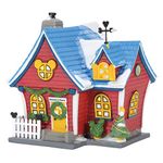 Department 56 Disney Village Mickey?s Christmas Lit House, 6.26 inch (Red)