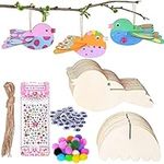 HENGBIRD 16pcs 3D Wooden Birds Craft - Ideal for Kids' Arts and Crafts, Educational Toys, DIY Paint and Build Your Own Wooden Animal Crafts Set for Boys Girls Birthday Creative Activities Gift