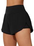 ATTRACO Women's Swim Shorts with Pockets 2 in 1 Board Shorts Side Split Swim Trunk Swim Bottom