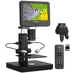 JOYALENS JL246PS 3 Lens HDMI Digital Microscope, UHD 4000× 24MP Biological Microscope with Prepared Slides, Coin Microscope for Full-Size Coin Error Coins, 7'' LCD Screen, Windows PC Compatible, 32GB
