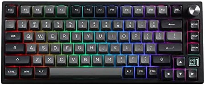 EPOMAKER TH80 SE Gasket 75% Hot Swap RGB 2.4Ghz/ Bluetooth 5.0/ Wired Mechanical Gaming Keyboard, NKRO with Poron/EVA Foam, 4000mah Battery, Knob Control for E-Sport/Windows/Mac(Budgerigar Switch)