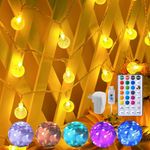 Minetom String Lights for Bedroom - 33 ft 100 LED Color Changing String Lights with Remote and Timer (Globe)