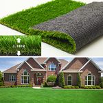 FREADEM Artificial Turf Synthetic Grass 4 FT * 6 FT, 1.38" Pile High, Artificial Grass Mat with Drainage, Outdoor Landscape, Fake Lawn, Garden, Patio, Balcony, Backyard, Customized Size Available