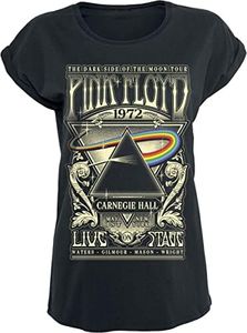 Pink Floyd The Dark Side of The Moon - Live On Stage 1972 Mujer Camiseta Negro S 100% algodón Regular