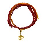 FOURSEVEN Jewellery 925 Sterling Silver Gold-Plated Om Charm with Wrap Around Moli Bracelet for Men and Women