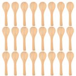 50 Pieces Small Wooden Spoons Nature Spoons Wood Honey Teaspoon Cooking Condiments Spoons for Kitchen (Light Brown)