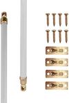 Amazing Drapery Hardware White Swivel Sash Curtain Rods with Brass Ends, Set of 2 (Hardware Included) - Adjustable Length 11-19 Inches, Easy to Install Metal Rods for Doors, Windows, and Sidelights