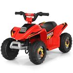 HONEY JOY Ride On ATV, 6V Mini Off-Road Battery Powered Motorized Quad for Kids, 2 Speeds, Anti-Slip Wheels, RWD 4-Wheeler Electric Ride On Toy Car for Toddlers (Red)