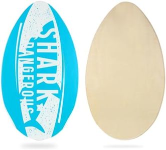 HQO LOVL Skimboard 35 inch Skim Board for Kids Adults Wooden Skim Boards with High Gloss Coat for Beach Skimboards for Beginners to Intermediate (Blue Shark)