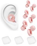 3 Pairs Ear Plugs, Noise Earbuds, Ear Plugs for Noise Reduction – Super Soft, Reusable Hearing Protection in Flexible Silicone for Noise Reduction & Flights (Pink, Medium)