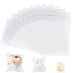 SUSNUAN 100 Pcs Cellophane Bags Self Adhesive Cookies Bags Clear Plastic Bags For Cookie, Nuts, Candies, Pills, Jewellery, Sweets, Cookies, Screws (8 x 10+3cm) (BLZD-100PCS)