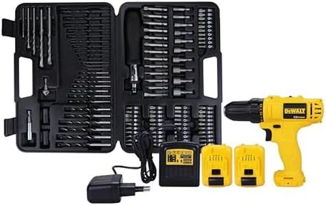 DEWALT DCD700D2A 12V, 10mm XR Li ion Cordless Drill Driver with 2x2.0 Ah Batteries + 109 Pieces Accessory Kit