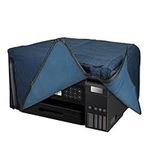 kwmobile Linen Dust Cover Compatible with Epson Eco Tank ET-3850 / Eco Tank ET-4856 Dust Cover - Printer Protection - Blue Grey