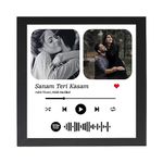 FA6 Personalized Gift Musical Wall Photo Frame - Customized Spotify Song with Scanable Barcode for Wedding and Couple Gifts - Size (6x6) Inch, White | 1 Pcs