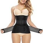 Nebility 3 In 1 Maternity Belly Band Wrap for Pregnancy Postpartum Waist Trainer C Section Recovery Support Belt for Women (Small, Black)