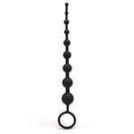 Lovehoney Classic Black Anal Beads with Finger Loop - Smooth Silicone - Beginner Friendly - 10 inch