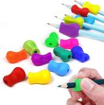 beidaiby 10 Pcs Pencil Grips for Children Handwriting,Colorful Pencil Grips for Kids and Adults,Pen Training Grip,Silicone Corrector Writing Tool for Preschoolers,Adults,Special Need Lefty or Righty