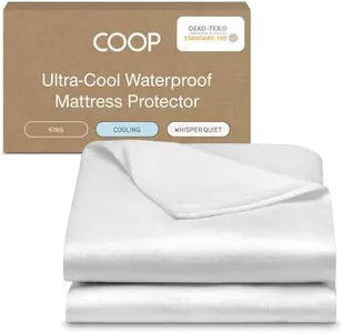 Coop Home Goods Ultra-Cool Waterproof Mattress Protector, King Mattress Protector, Machine Washable Cooling Mattress Cover, Whisper Quiet Bed Protector Waterproof, Cooling Mattress Protector King