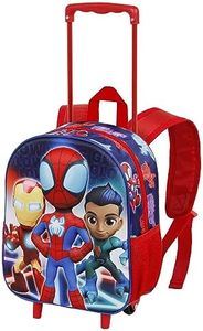 Marvel Spiderman Glow-Sac à dos 3D à Roulettes Petit, Bleu
