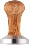 Metallurgica Motta 58 mm Olive Wood Espresso Tamper with Convex Stainless Steel Base