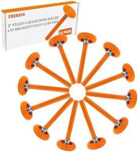 EXERAUO 12 Pack 2" Nylon Garage Door Rollers, 4" Nylon Layer Stem, Quiet/Smooth Garage Door Wheels Replacement, Double Seal 6200-2RS Bearings