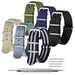 CIVO NATO Strap 6 Packs 16mm 18mm 20mm 22mm 24mm Ballistic Nylon Watch Bands Zulu Straps Stainless Steel Buckle with Spring Bar and Link Pin Tool