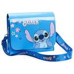 Disney Girls Handbag, Shoulder Bag with Adjustable Strap - Girls Gifts (Blue Stitch)