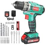 Cordless Drill 12V, HYCHIKA Electric Screwdriver 30N·m, 21+1 Torque, 2-Variable Speed, LED Work Light, 1500mAh Li-Ion Battery, 1H Fast Charging, 22pc Kit