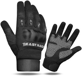BEAST RAGE Motorcycle Gloves for Men & Women – Touchscreen Compatible, Breathable, Non-Slip Grip, Protective Riding Gloves for Motorbike, Street, Cycling,Touring & Off-Road Racing (BLACK, L)