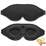 2024 Innovative Sleep Mask for Men and Women, Trilancer 3D 100% Light Blocking Design, Comfortable Eye mask, Blackout Blindfold for Sleeping, Nap, Meditation, Travel, with Earplugs (Black)