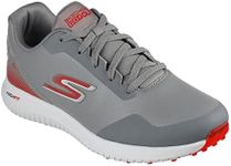 Skechers Men's Max 2 Arch Fit Waterproof Spikeless Golf Shoe Sneaker, Gray/Red, 9