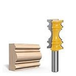 1pcs Chair Rail Molding Router Bit,12mm 12.7mm Shank Large Elaborrate Chair Rail Molding Crown Router Bit Line Milling Cutter for Woodworking (Color : One Colour, Size : 12mm Shank)