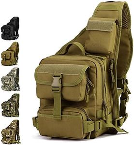 YFNT Tactical Sling Bag Pack Militar Rover hombro Sling Mochila Crossbody Bolsa Para La Caza Camping senderismo, marrón
