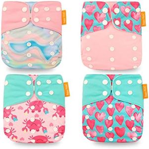 HahaGo Pannolini per bambini lavabili riutilizzabili per Inserisci pannolino tascabile all-in-one per la maggior parte dei neonati e bambini piccoli (colore rosa)