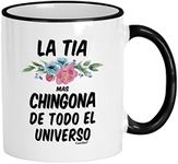 Casitika Gifts For Tia. La Tia Mas Chingona De Todo El Universo 11 Oz Coffee Cup. Spanish Aunt Mug. Regalos Para Cumpleaños.