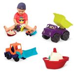 B. BX1887Z 3 Pack Summer Vechicles BTOYS France Battat-(3-Pcs) Mini Toy Cars-Water & Sand Vehicles Beach Playset for Kids 18 Months+, Multicoloured