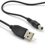 kenable USB to DC Power Cable - USB 2.0 for 2.1mm x 5.5mm 5v 2A 2000mA 1m [1 metres]