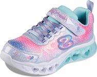 Skechers Girl's Flutter Heart Lights Simply Love Sneaker, Lavender Synthetic Mesh, 11.5 UK