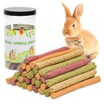 30pcs Rabbit Chew Sticks,4 Flavors Mixed Timothy Beets Oat Carrot Natural Grass Stick,Chew Toys for Bunny Chinchilla Guinea Pig Hamster Groundhog Squirrels Grind The Teeth (Style-4)