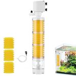 Jainsons Pet Products Transparent 4-in-1 Internal Aquarium Filter with Cleaning Chamber System, Submersible Oxygen Pump Sponge Aquarium Silent Filters for Fish Tank (1000 L/H, 20W | RS-265F)