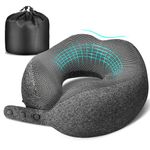 Cirorld Travel Pillow for Airplane, Neck Pillow for Travel, Memory Foam Travel Neck Pillow for Adults, Portable & Compact Flight Pillow, Adjustable Neck Cushion Provides Support to The Head Neck Chin