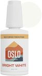 Oslo Home Touch Up Paint, 1oz Bright White Satin Finish, w/brush in bottle, quick drying, self-priming, for rental and home repairs, walls, trim, kitchen cabinets, furniture, shutters and more