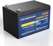 GOLDENMATE 12V 12Ah LiFePO4 Lithium Battery, 5000+ Deep Cycles Rechargeable Battery, Built-in 12A BMS, Lithium Iron Phosphate for Fish Finder, Marine, Power Wheels, LED Light, Security Camera, Camping