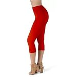 SATINA High Waisted Leggings for Women | Women’s Leggings in Capri & Full Lengths | Yoga Pants | Regular & Plus Sizes Red