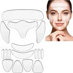 16Pcs Face Anti Wrinkle Patches, Forehead Eyes Silicone Anti Wrinkle Pad, Transparent Facial Forehead Patches, Wash Reusable Chin Anti-Aging Patch Pad for Rejuvenated Skin Elasticity and Skin Lifting