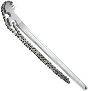 AUPREX 24 Inch Heavy Duty Carbon Steel Pipe Wrench, Fits Max 12 Inch Diameter, Adjustable Large Chain Oil Filter Wrench for Universal Use