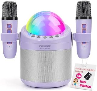 Karaoke Machine for Kids Adults Portable Bluetooth Speaker with Wireless Microphone Stereo Sound Enhanced Bass Kids Birthday Gifts for Girls Boys Ages 2,3,4,5,6,7,8,9,10,11,12 +Year Old